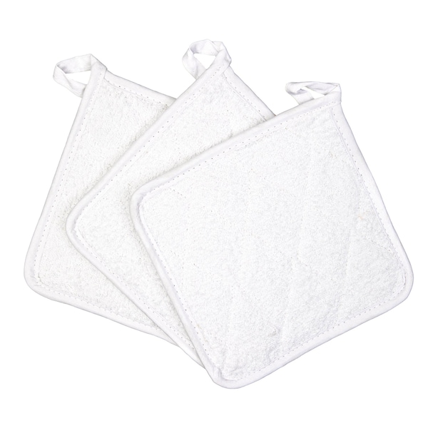 Monarch Cooks Linen Pot Holder 7x7 White (12pk) POT-WHITE - main